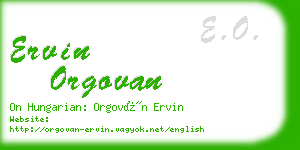 ervin orgovan business card